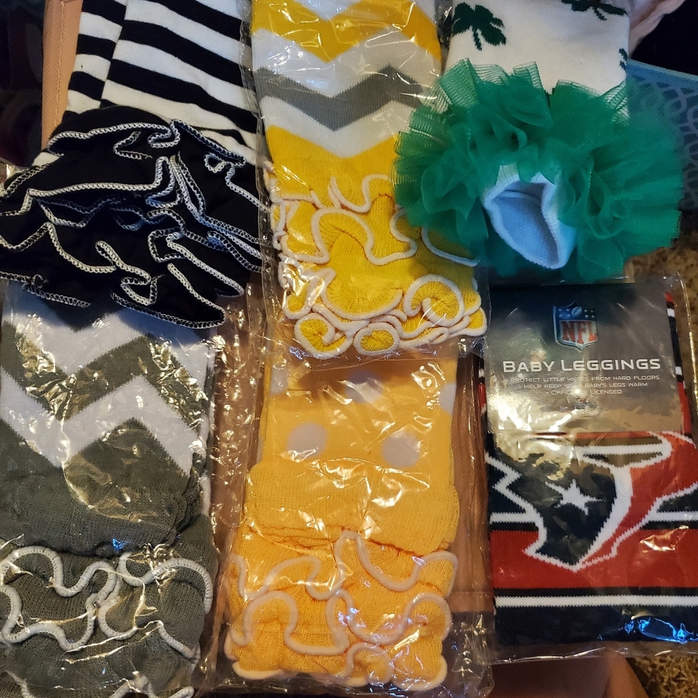 6 pair of baby girl legwarmers